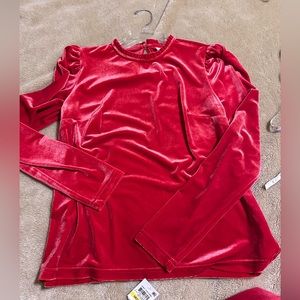 BNWT MAISON JULES WOMEN RED VELVET TOP